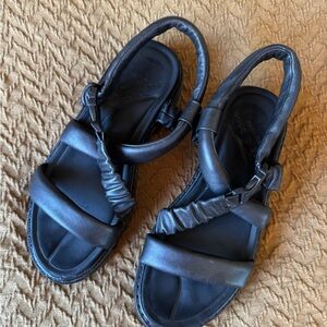 Rag and Bone Rouched Black Strappy Sandals 7.5